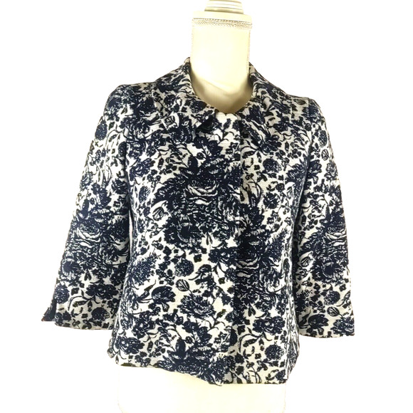 Talbot's Petite Women's Jacket Size 2 Black White Lined Short Snaps - Picture 8 of 8